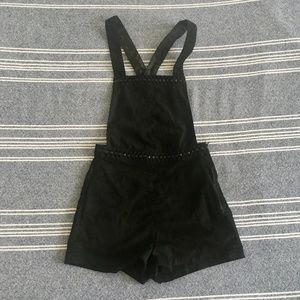 DIVIDED BY H&M Black Faux Suede Overalls